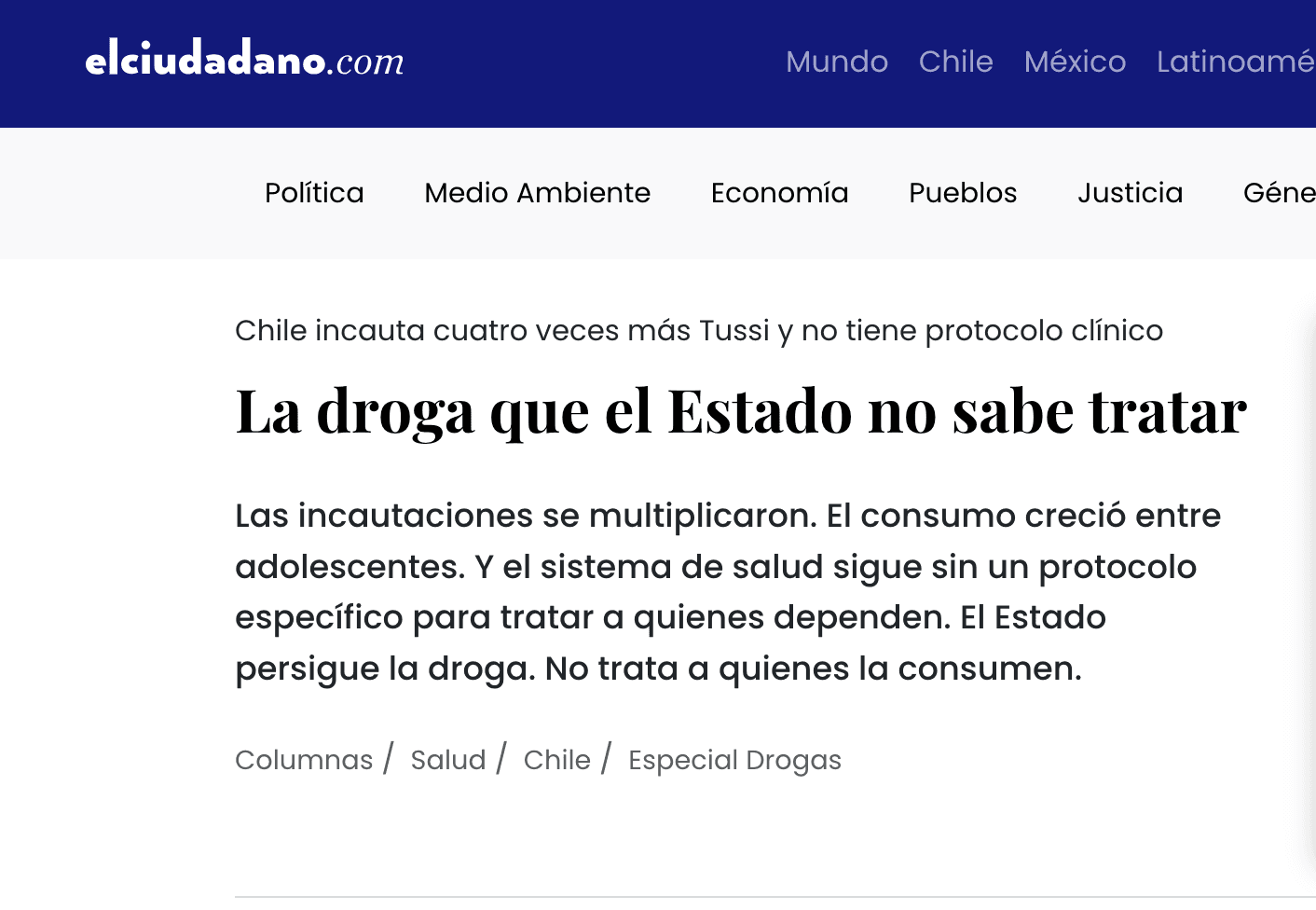 Reportaje en El Ciudadano
