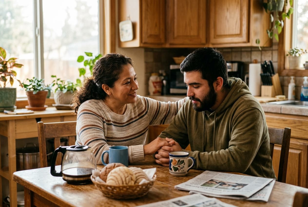 Familia acompanando a un ser querido en recuperación